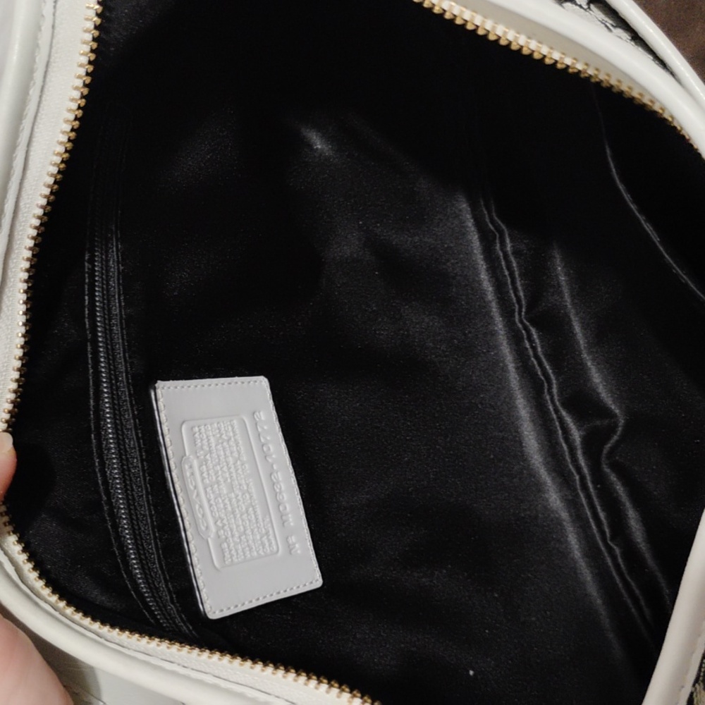 SALE! Auth Coach Signature C Ergo Denim White Leather Shoulder Bag W Dust Bag - Picture 8 of 15